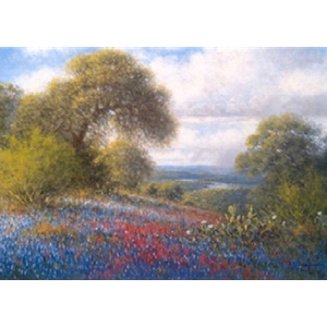 April Afternoon bluebonnets by western artist Jack Terry