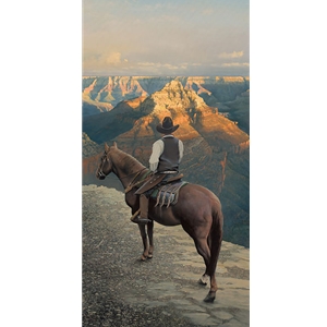 Reflections - Cowboy views Grand Canyon by artist William C. Phillips