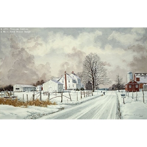 First Snow - Amish Farm by rural artist Florian Lawton