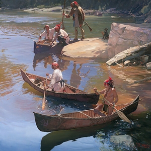 The Agile Bark Canoe by frontier artist John Buxton