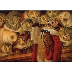A Parliament of Owls by fantasy artist Scott Gustafson