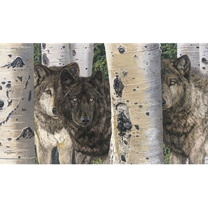 Brothers and Sisters - young wolves by wildlife artist Judy Larson