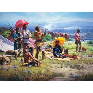 Parasols & Black Powder - changing culture by western artist Martin Grelle