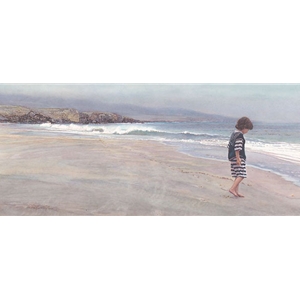 Time of Wonder - little boy on beach by artist Steve Hanks