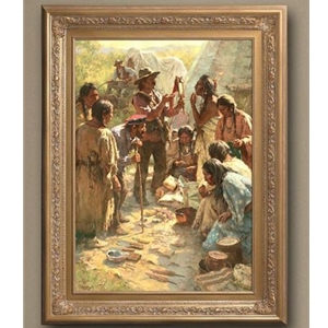 Tribute to the Plains People + giclee canvas by western artist Howard Terpning