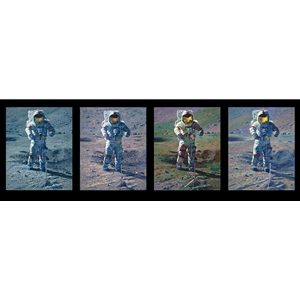 Apollo Moonscape, An Explorer Artist´s Vision - four panels by artist Alan Bean