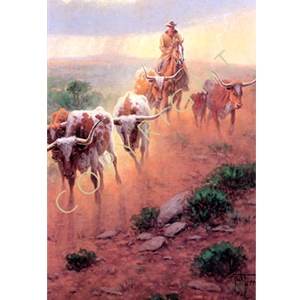 Traildust and Raindrops by cowboy artist Jack Terry