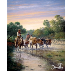 Picking Up Strays cowboy roundup by western artist Jack Terry
