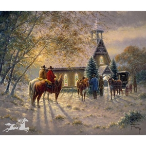 The First Ones There - country church by cowboy artist Jack Terry
