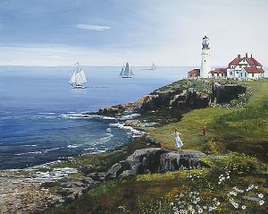Portland Head Lighthouse by Sally Caldwell Fisher