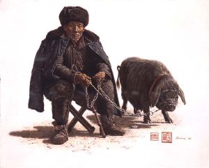 Old Man and His Pig by James Bama