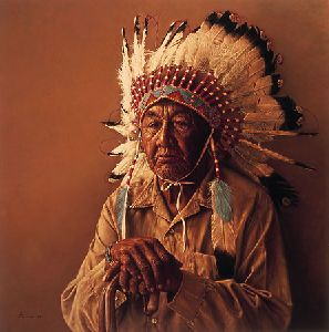 Old Arapaho Story-Teller by James Bama