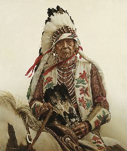 Oldest Living Crow Indian by James Bama