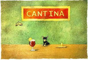 a little sangria - little dog in the cantina by Will Bullas