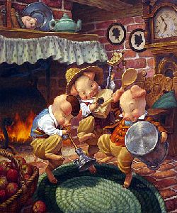 Three Little Pigs by fairy tale artist Scott Gustafson