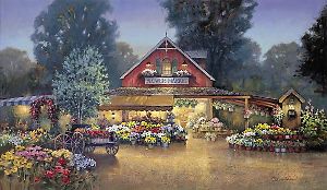 Evening at the Flower Market by Paul Landry