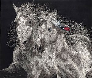 The Resisters  - horses by Judy Larson
