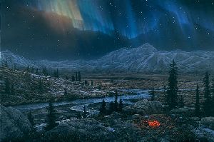 Midnight Fire - northern lights by Stephen Lyman