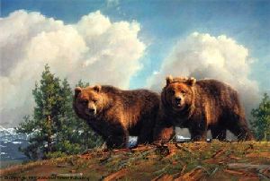 Spring Break - Grizzly Bear by wildlife artist Nancy Glazier
