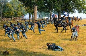 The Death of Reynolds - Gettysburg by military artist Bradley Schmehl