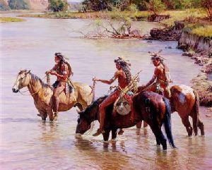 Offering to the River Spirit by western artist Martin Grelle