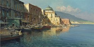 Marina in Torre del Greco by artist Giovanni DiGuida